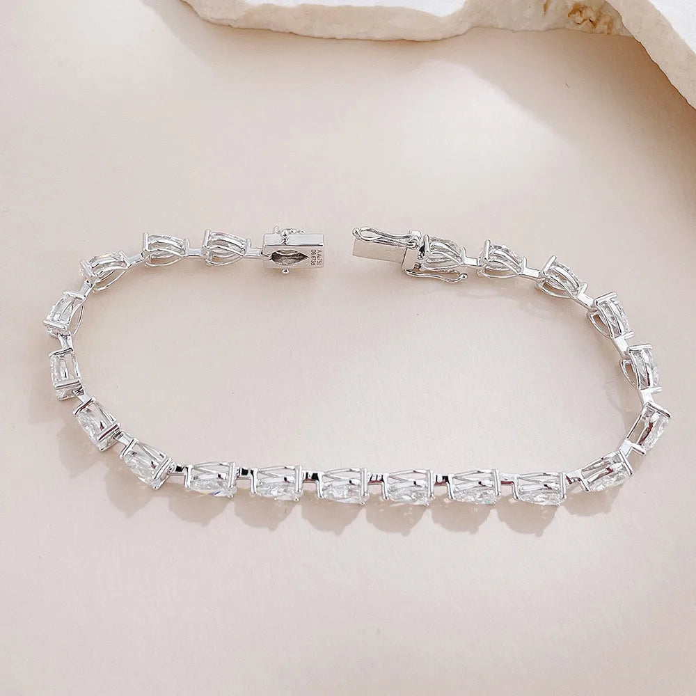7.87 ctw Celestial Pear-Cut Lab-Grown Diamond Bracelet in 18K White Gold