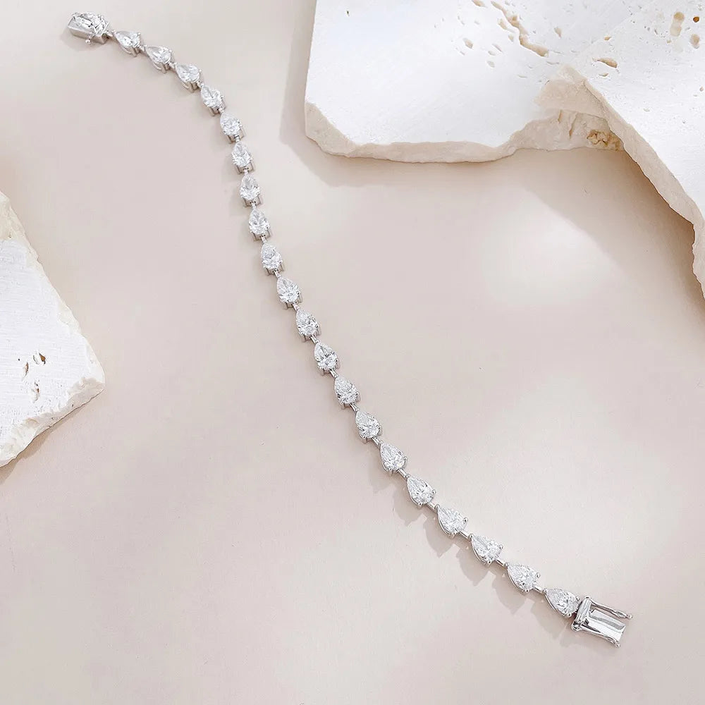 7.87 ctw Celestial Pear-Cut Lab-Grown Diamond Bracelet in 18K White Gold