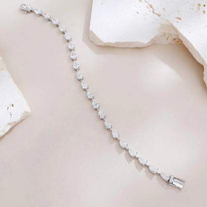 7.87 ctw Celestial Pear-Cut Lab-Grown Diamond Bracelet in 18K White Gold