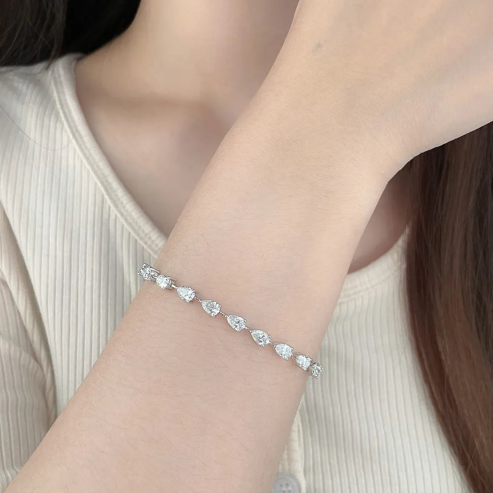 7.87 ctw Celestial Pear-Cut Lab-Grown Diamond Bracelet in 18K White Gold