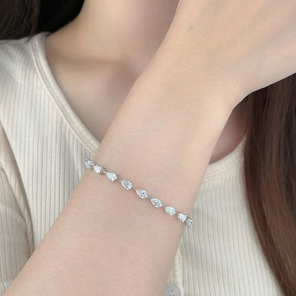 7.87 ctw Celestial Pear-Cut Lab-Grown Diamond Bracelet in 18K White Gold