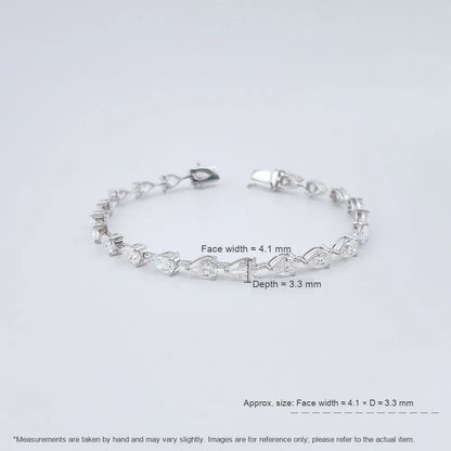 7.87 ctw Celestial Pear-Cut Lab-Grown Diamond Bracelet in 18K White Gold