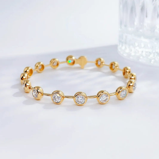 2.6 ctw Statement Round-Cut Lab-Grown Diamond Bracelet in 18K Yellow Gold