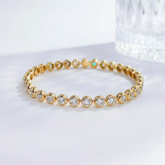 4.75 ctw Statement Round-Cut Lab-Grown Diamond Bracelet in 18K Yellow Gold