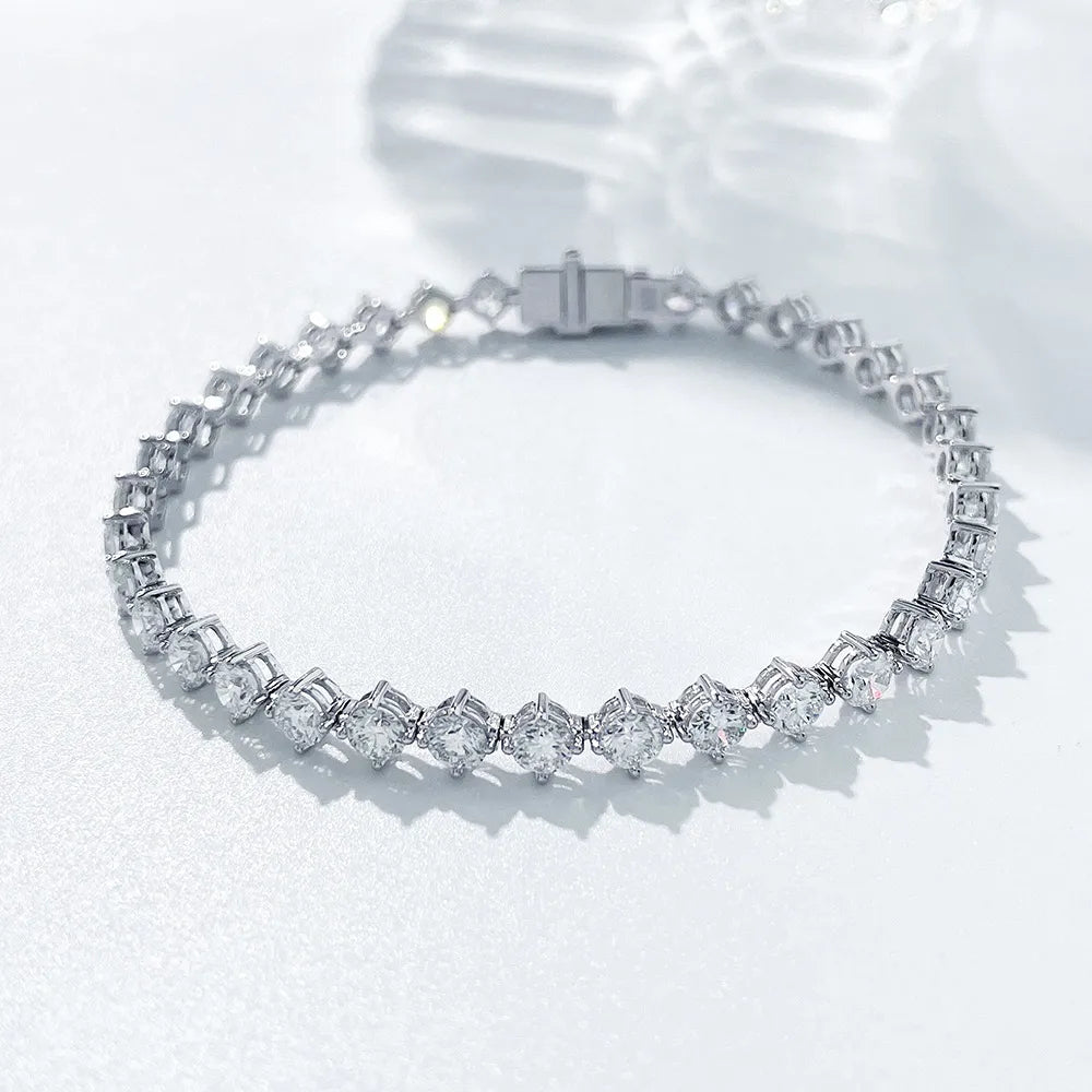 2.43 ctw Statement Princess-Cut Lab-Grown Diamond Bracelet in 18K White Gold