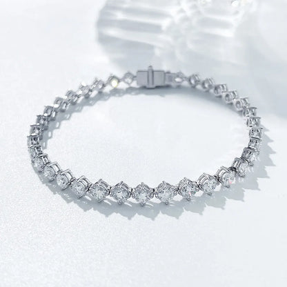 2.43 ctw Statement Princess-Cut Lab-Grown Diamond Bracelet in 18K White Gold