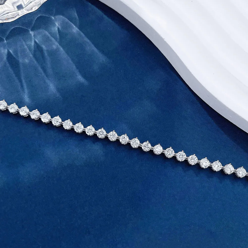 2.43 ctw Statement Princess-Cut Lab-Grown Diamond Bracelet in 18K White Gold