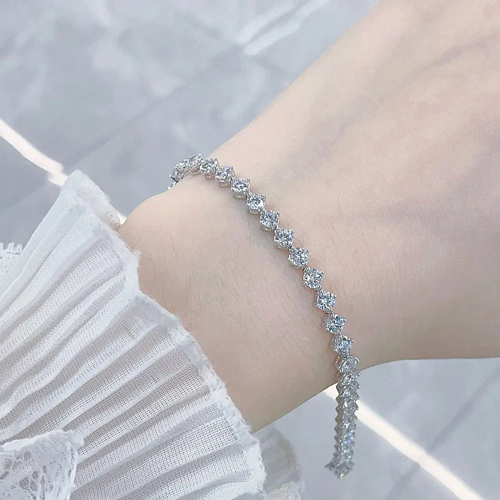 2.43 ctw Statement Princess-Cut Lab-Grown Diamond Bracelet in 18K White Gold