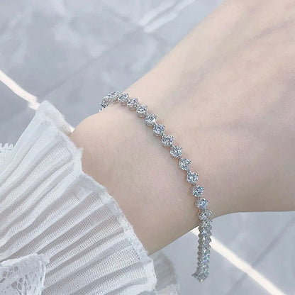 2.43 ctw Statement Princess-Cut Lab-Grown Diamond Bracelet in 18K White Gold