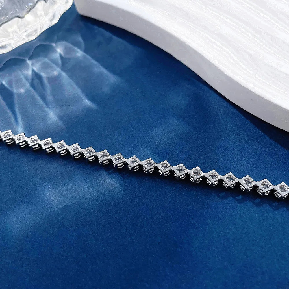 2.43 ctw Statement Princess-Cut Lab-Grown Diamond Bracelet in 18K White Gold