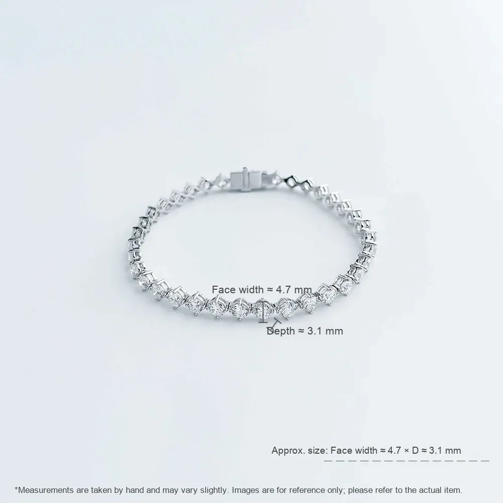2.43 ctw Statement Princess-Cut Lab-Grown Diamond Bracelet in 18K White Gold