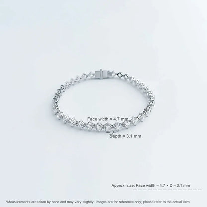 2.43 ctw Statement Princess-Cut Lab-Grown Diamond Bracelet in 18K White Gold