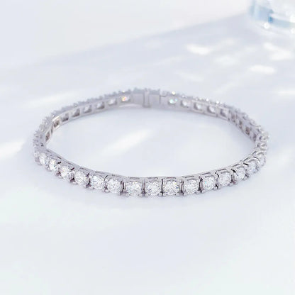 2.95 ctw Statement Round-Cut Lab-Grown Diamond Bracelet in 18K White Gold