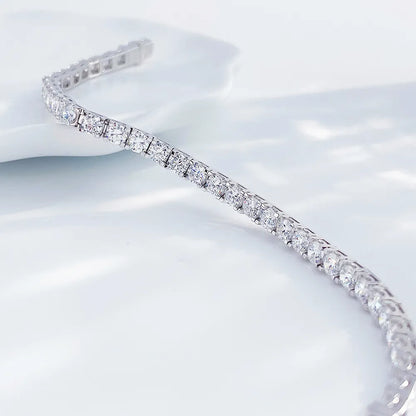 2.95 ctw Statement Round-Cut Lab-Grown Diamond Bracelet in 18K White Gold