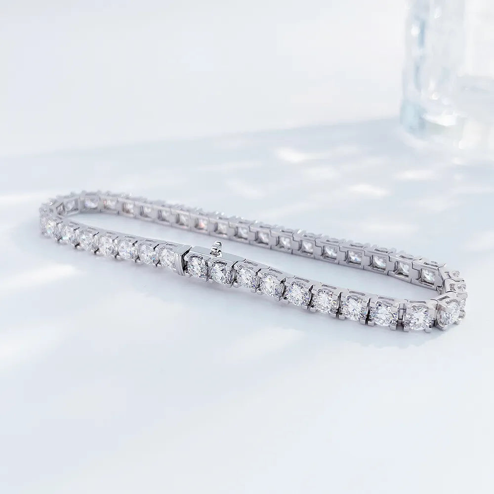 2.95 ctw Statement Round-Cut Lab-Grown Diamond Bracelet in 18K White Gold