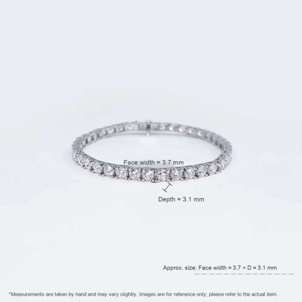 2.95 ctw Statement Round-Cut Lab-Grown Diamond Bracelet in 18K White Gold