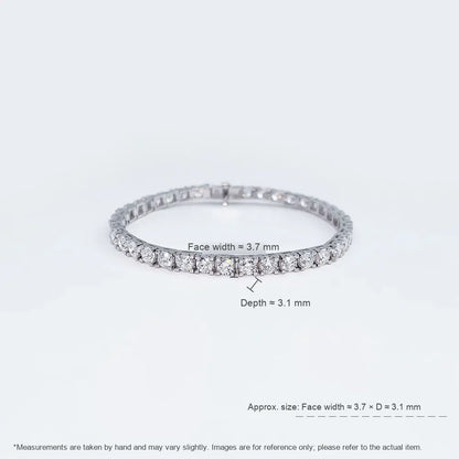 2.95 ctw Statement Round-Cut Lab-Grown Diamond Bracelet in 18K White Gold