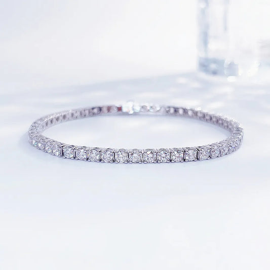 3.24 ctw Statement Round-Cut Lab-Grown Diamond Bracelet in 18K White Gold