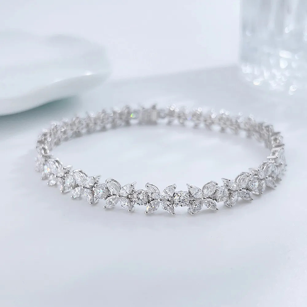 6.53 ctw Statement Mixed-Cut Lab-Grown Diamond Bracelet in 18K White Gold