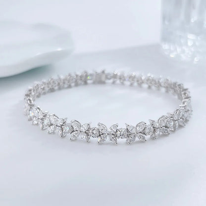6.53 ctw Statement Mixed-Cut Lab-Grown Diamond Bracelet in 18K White Gold