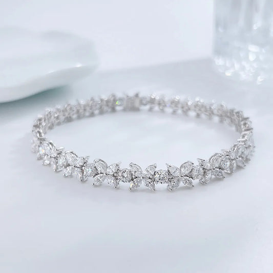6.53 ctw Statement Mixed-Cut Lab-Grown Diamond Bracelet in 18K White Gold