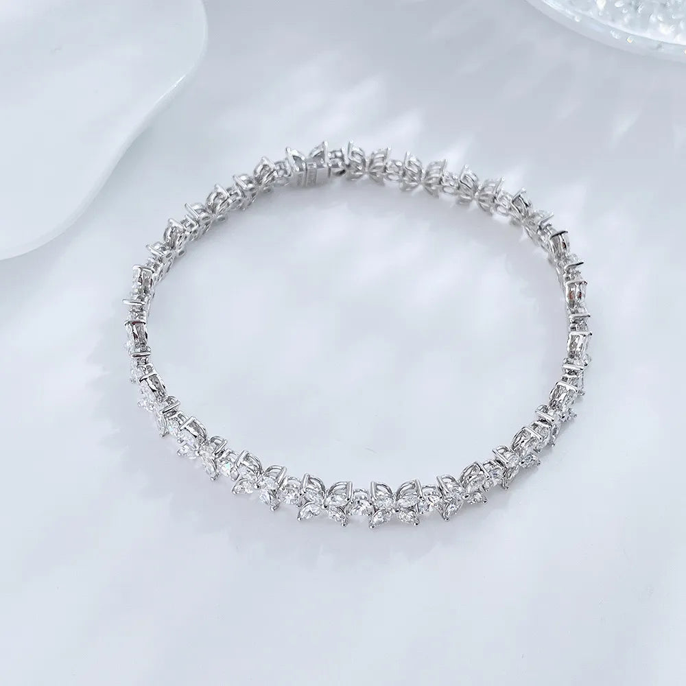 6.53 ctw Statement Mixed-Cut Lab-Grown Diamond Bracelet in 18K White Gold