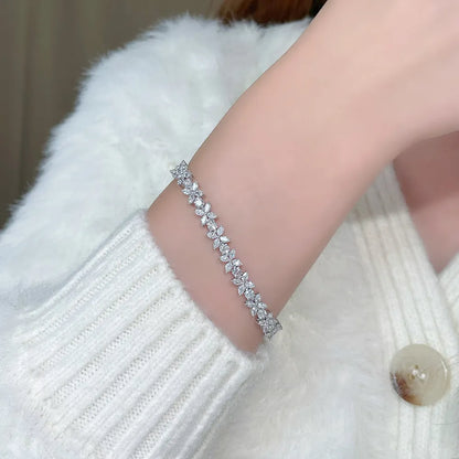 6.53 ctw Statement Mixed-Cut Lab-Grown Diamond Bracelet in 18K White Gold