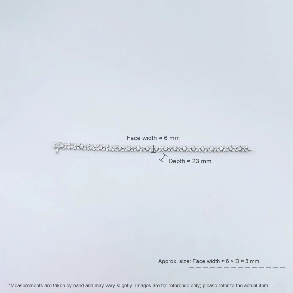 6.53 ctw Statement Mixed-Cut Lab-Grown Diamond Bracelet in 18K White Gold
