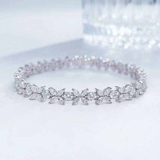 5.65 ctw Statement Mixed-Cut Lab-Grown Diamond Bracelet in 18K White Gold
