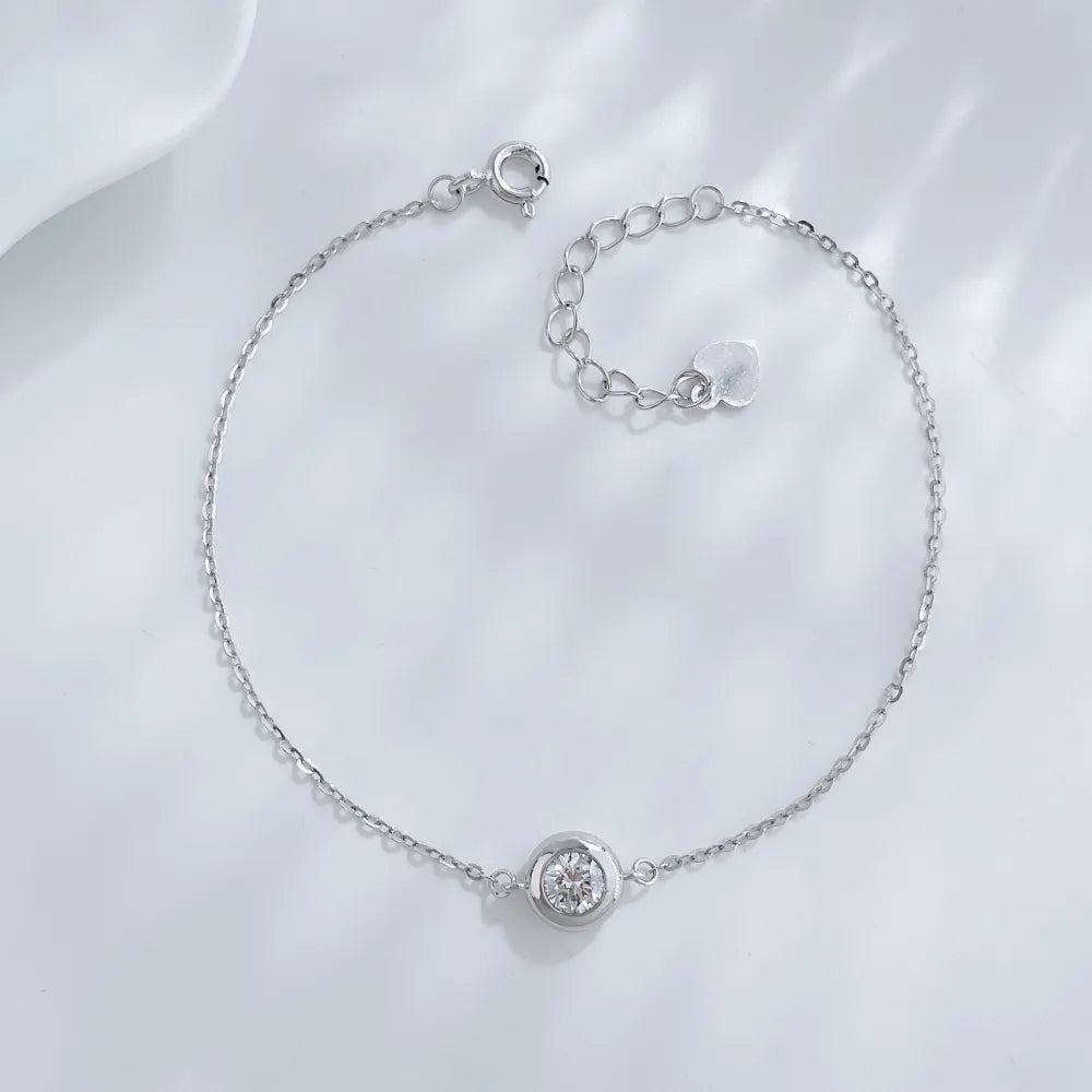 0.32 ctw Minimalist Round-Cut Lab-Grown Diamond Bracelet in 925 Sterling Silver