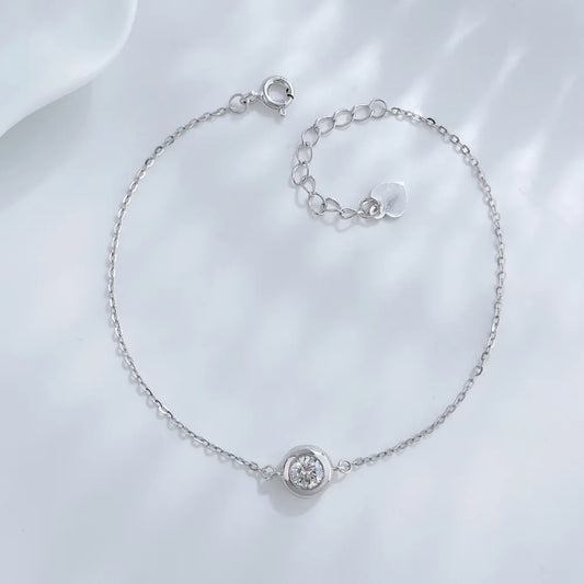 0.32 ctw Minimalist Round-Cut Lab-Grown Diamond Bracelet in 925 Sterling Silver