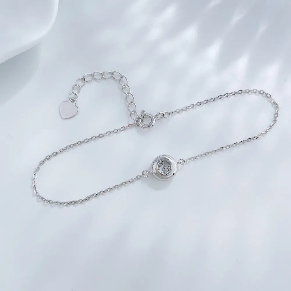 0.32 ctw Minimalist Round-Cut Lab-Grown Diamond Bracelet in 925 Sterling Silver