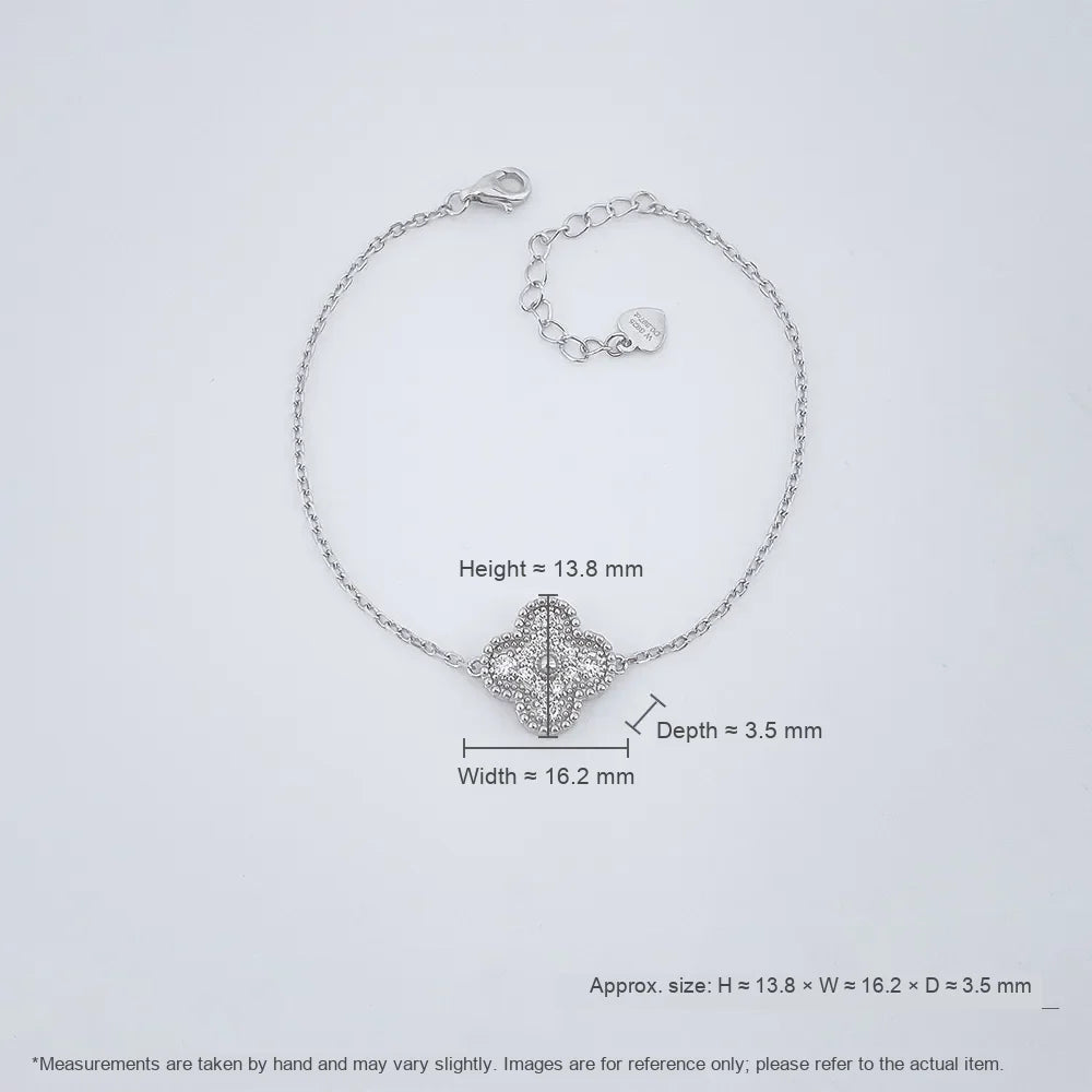 0.4 ctw Four-Leaf Clover Round-Cut Lab-Grown Diamond Bracelet in 925 Sterling Silver