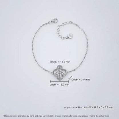 0.4 ctw Four-Leaf Clover Round-Cut Lab-Grown Diamond Bracelet in 925 Sterling Silver