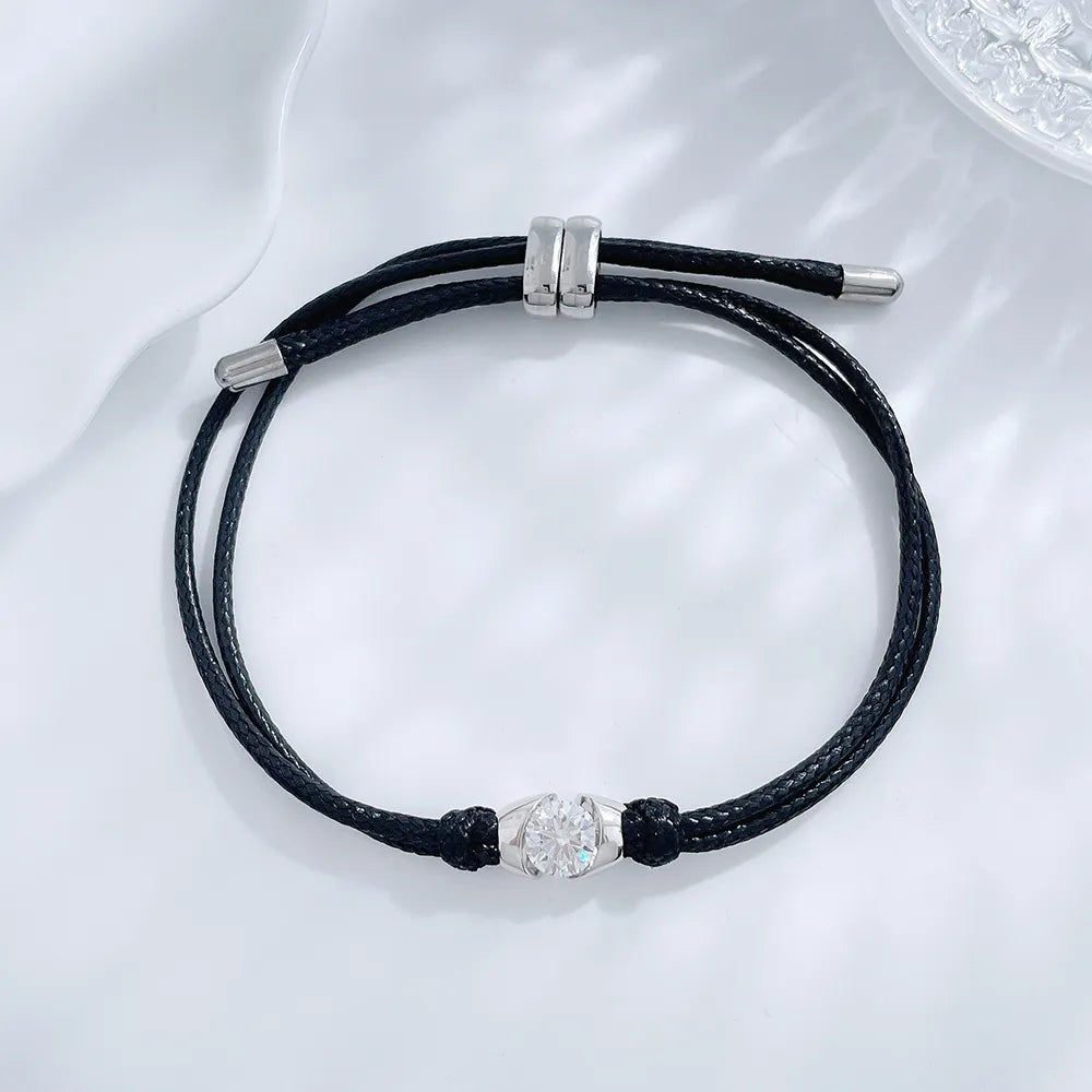 1.03 ctw Minimalist Oval-Cut Lab-Grown Diamond Beaded Bracelet in PT950 Platinum