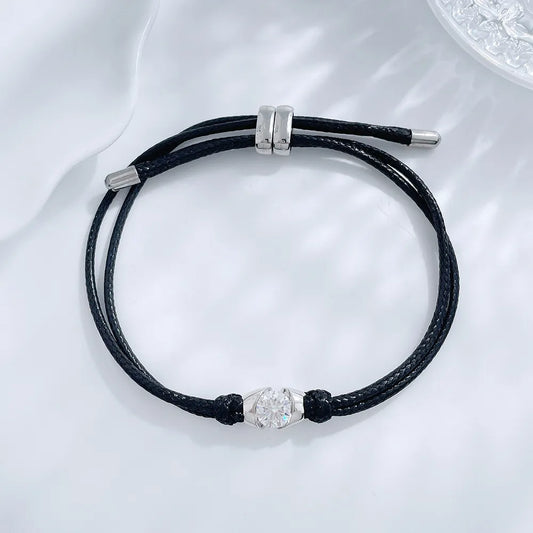 1.03 ctw Minimalist Oval-Cut Lab-Grown Diamond Beaded Bracelet in PT950 Platinum