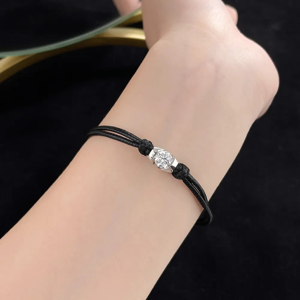 1.03 ctw Minimalist Oval-Cut Lab-Grown Diamond Beaded Bracelet in PT950 Platinum