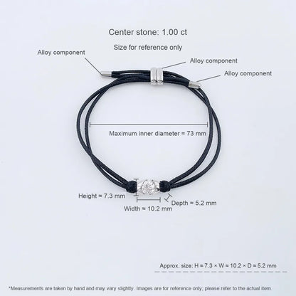 1.03 ctw Minimalist Oval-Cut Lab-Grown Diamond Beaded Bracelet in PT950 Platinum