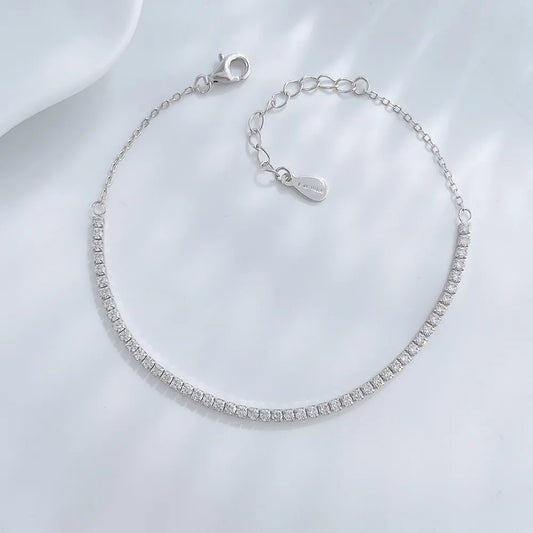 1.1 ctw Celestial Adjustable Round-Cut Lab-Grown Diamond Bracelet in 925 Sterling Silver