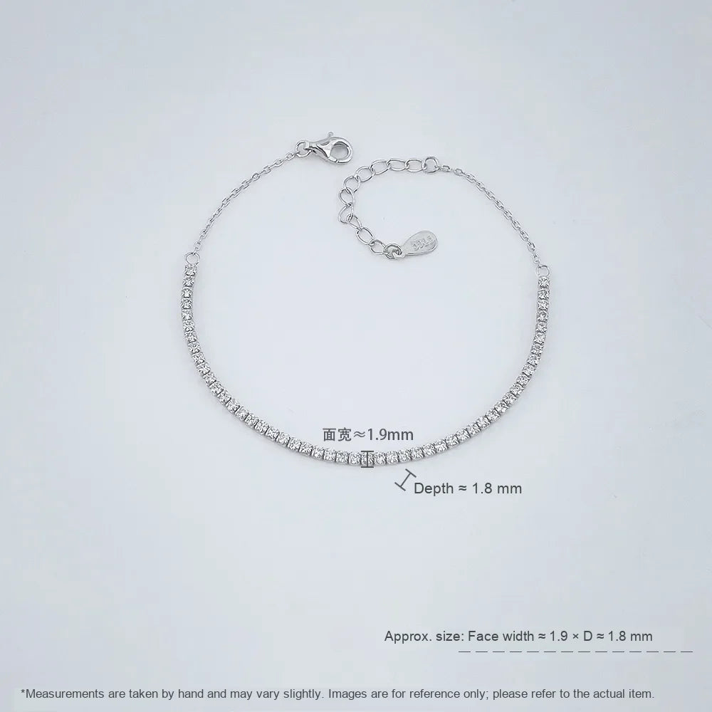 1.1 ctw Celestial Adjustable Round-Cut Lab-Grown Diamond Bracelet in 925 Sterling Silver