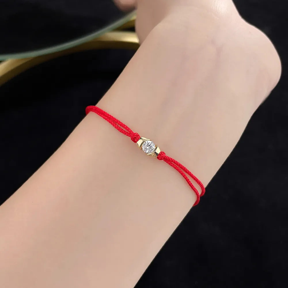 0.34 ct Minimalist Round-Cut Lab-Grown Diamond Beaded Bracelet in 18K Yellow Gold – APYB0045-Y