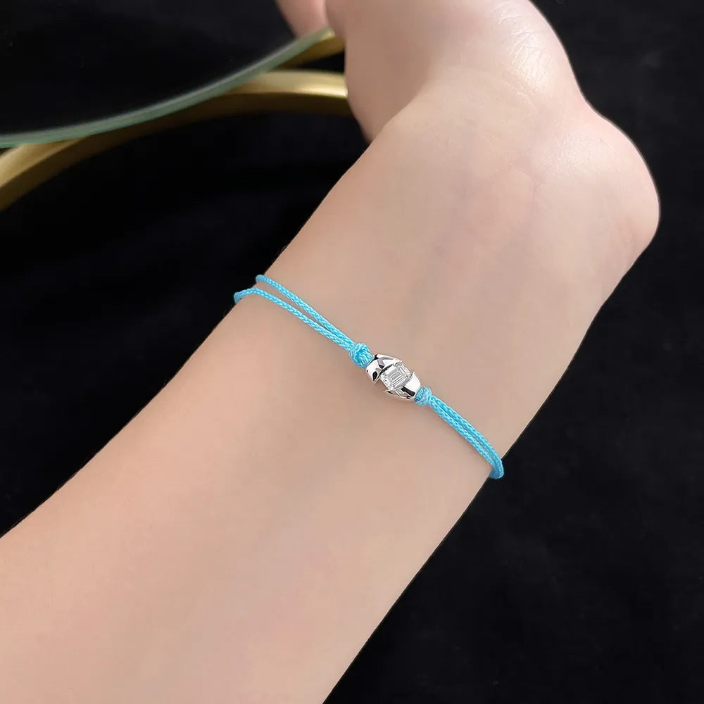 0.3 ctw Minimalist Oval-Cut Lab-Grown Diamond Beaded Bracelet in PT950 Platinum