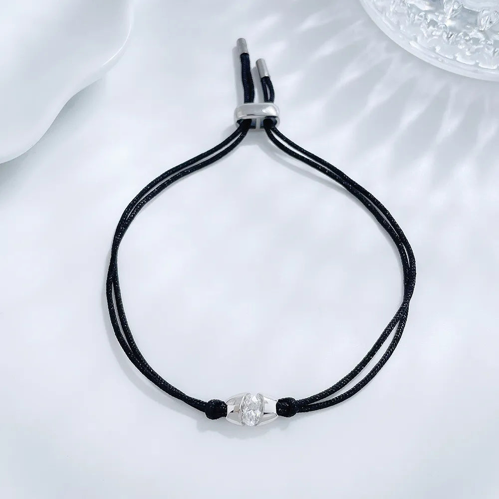 0.3 ctw Minimalist Oval-Cut Lab-Grown Diamond Beaded Bracelet in PT950 Platinum