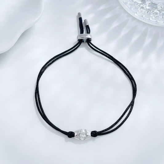 0.3 ctw Minimalist Oval-Cut Lab-Grown Diamond Beaded Bracelet in PT950 Platinum