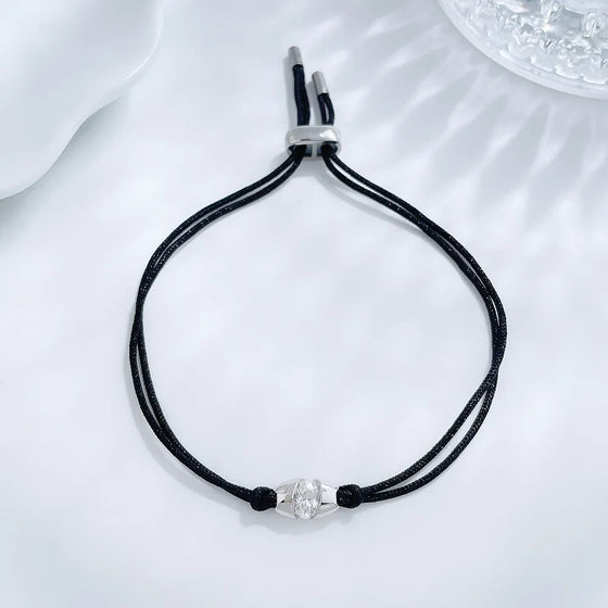 0.3 ctw Minimalist Oval-Cut Lab-Grown Diamond Beaded Bracelet in PT950 Platinum
