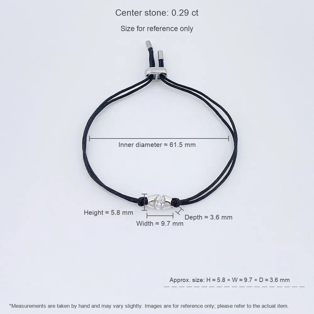 0.3 ctw Minimalist Oval-Cut Lab-Grown Diamond Beaded Bracelet in PT950 Platinum