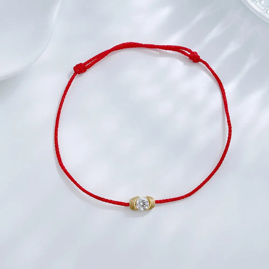 Minimalist Round-Cut Lab-Grown Diamond Beaded Bracelet in 18K Yellow Gold – APYB0049-Y