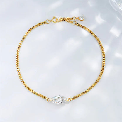 0.66 ctw Minimalist Marquise-Cut Lab-Grown Diamond Bracelet in 18K Yellow Gold
