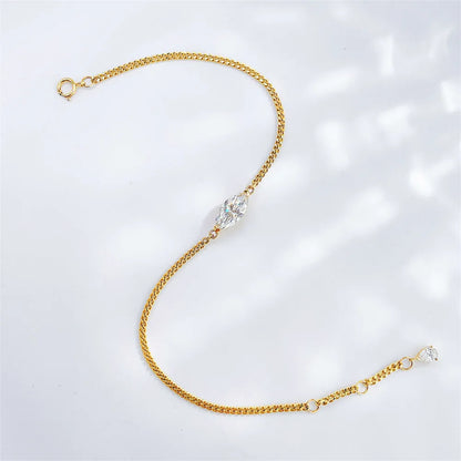 0.66 ctw Minimalist Marquise-Cut Lab-Grown Diamond Bracelet in 18K Yellow Gold
