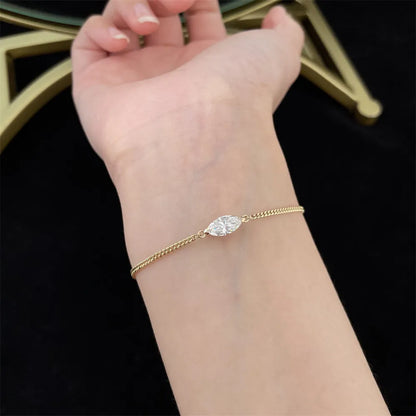 0.66 ctw Minimalist Marquise-Cut Lab-Grown Diamond Bracelet in 18K Yellow Gold